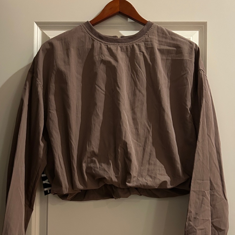 Hyfive Casual Brown Women's Top with back zip